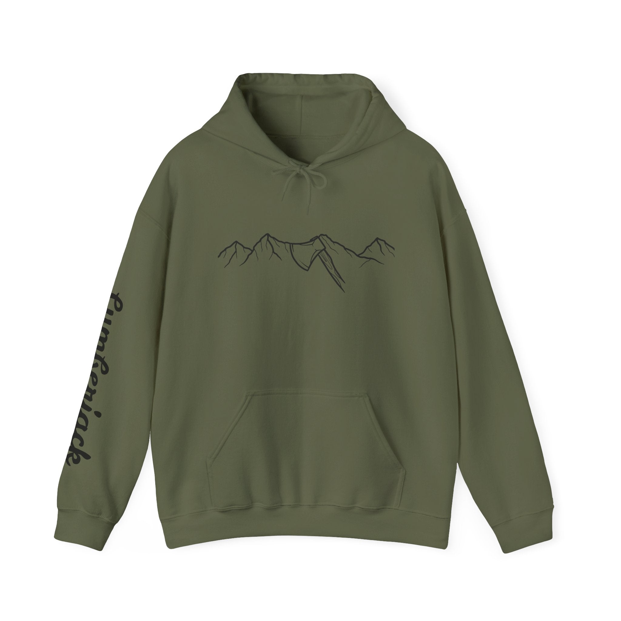 Mountain Axe Hoodie | Military Green, Charcoal, Ash midweight hoodie