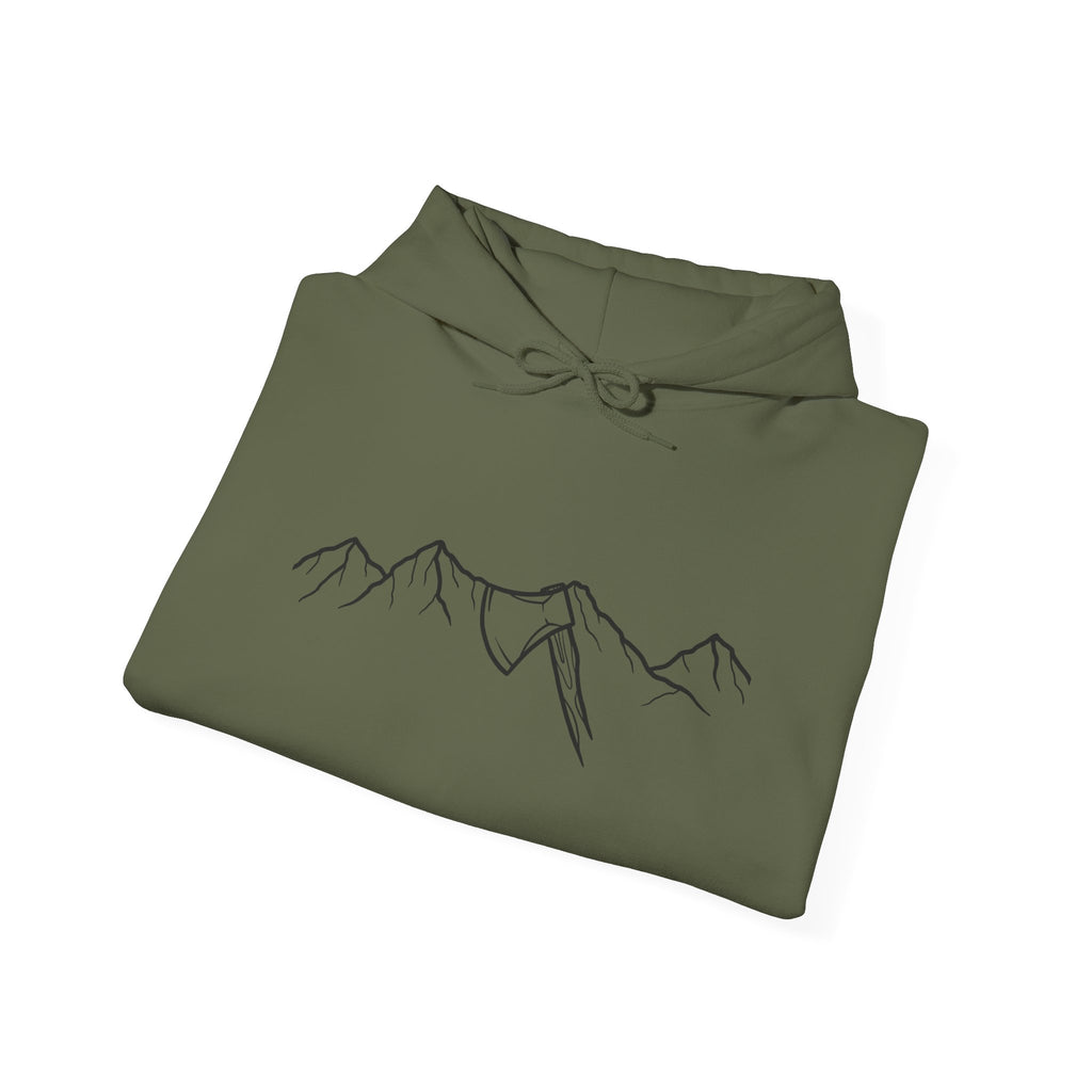 Mountain Axe Hoodie | Military Green, Charcoal, Ash midweight hoodie